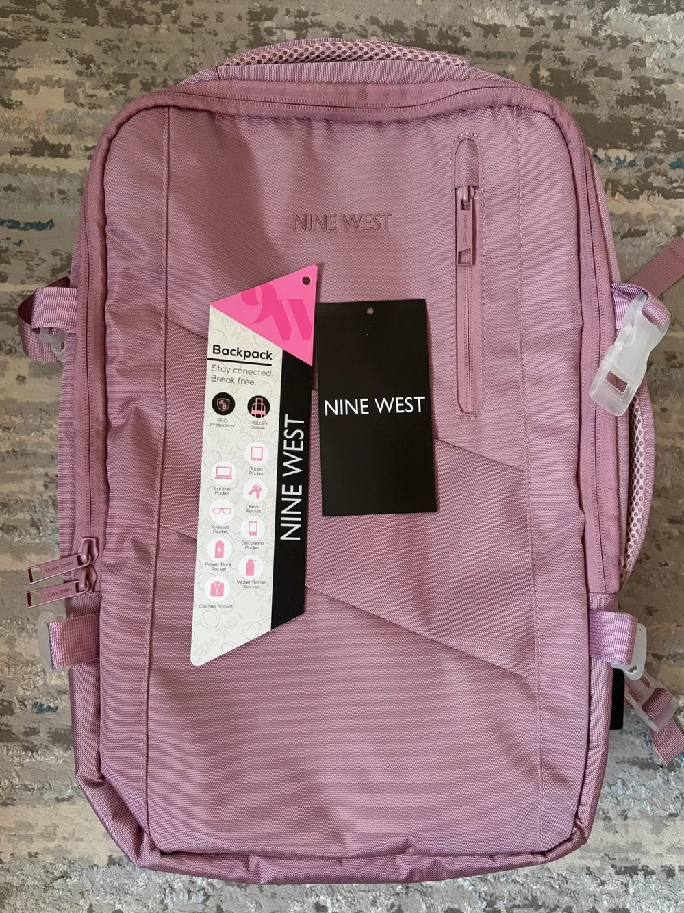 Nine West Travel Backpack Carry-On Bag 16.7x10x7.9 in